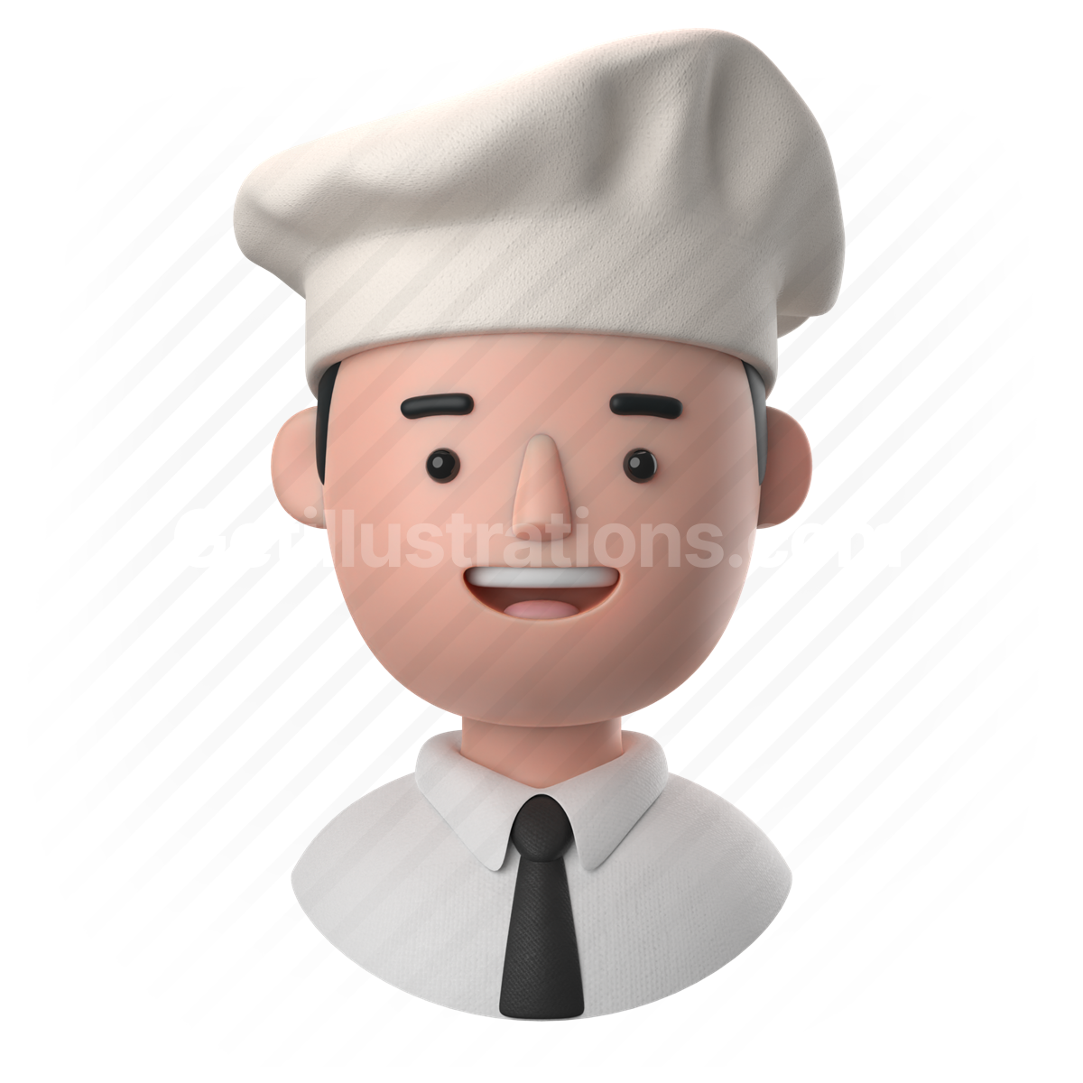 man, male, people, person, chef, hat, cook, occupation, tie, shirt